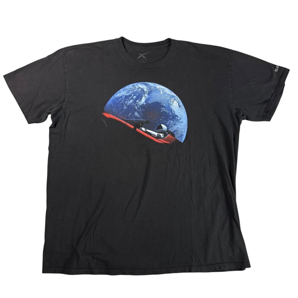 Space X Falcon Heavy 2-06-18 T-Shirt Tesla Starman Elon Musk Black Shirt 2XL